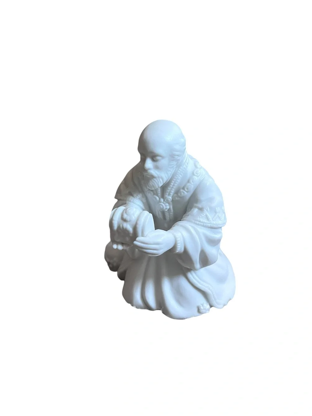 Vintage 1982 Avon Nativity  The Magi Melchior White Porcelain Figure In Box